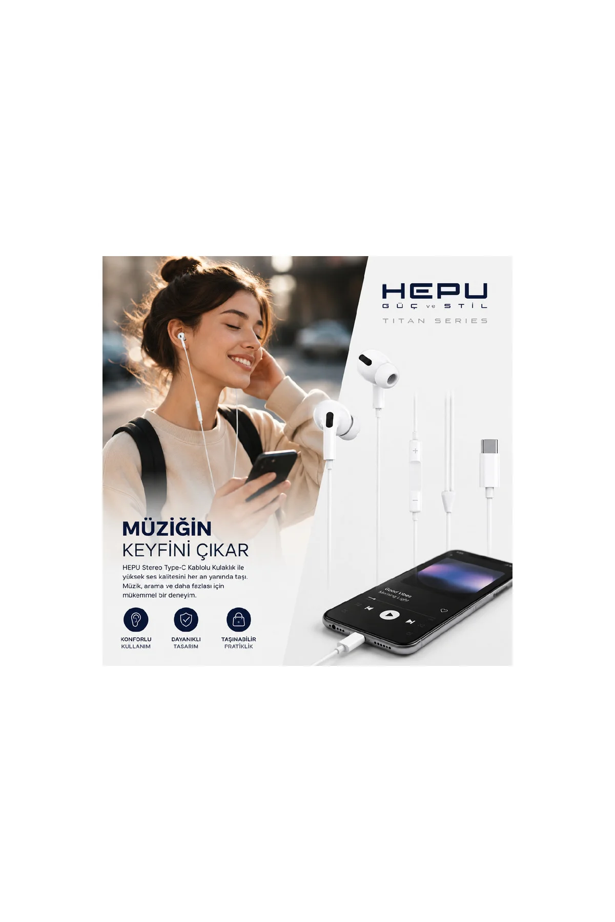 Xiaom i Mi A2 İle Uyumlu Silikonlu Type C Titan Serisi Kablolu Kulaklık 1.2M Süper Bass Tk-01 Fiyatı, Yorumları ve Özellikleri
