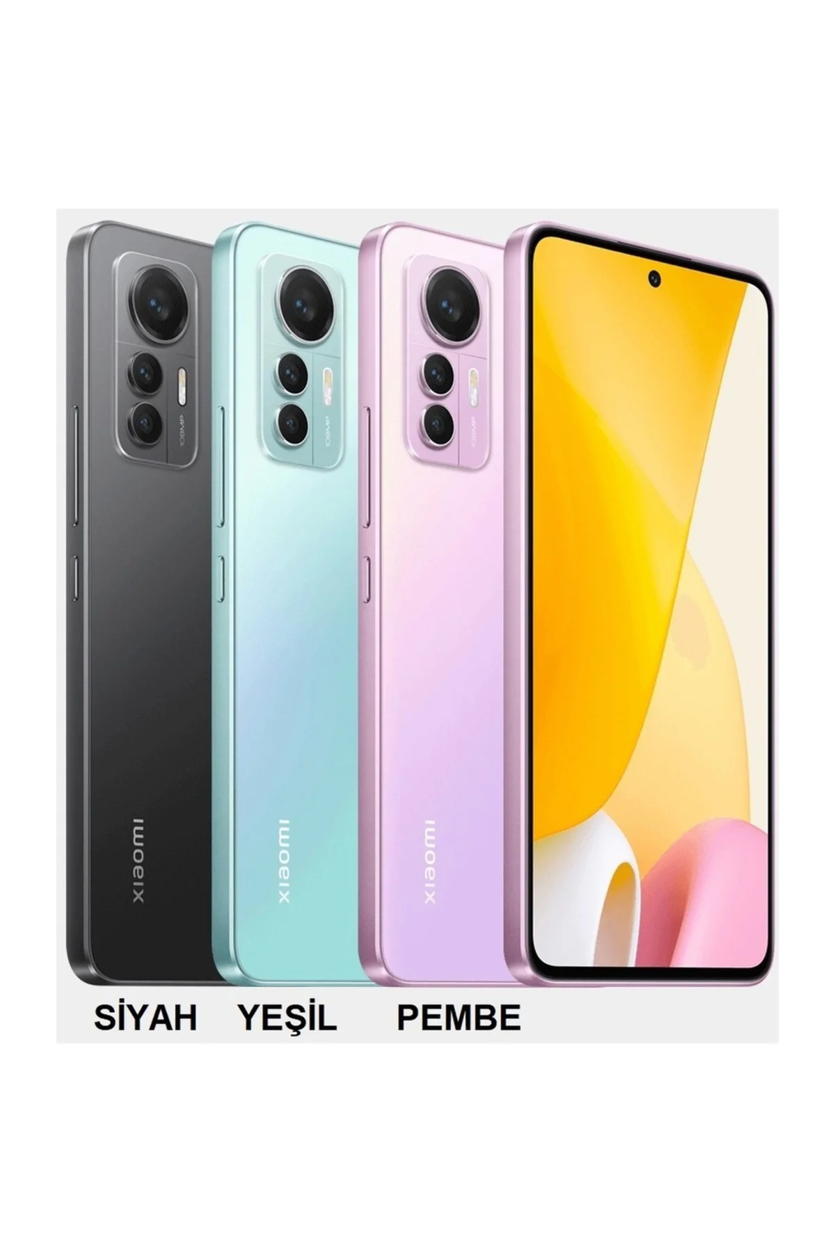 Xiaomi 12 Lite Arka Kapak Pil Kapağı Siyah Xiaomi 12 Lite Arka Kapak Pil Kapağı Siyah