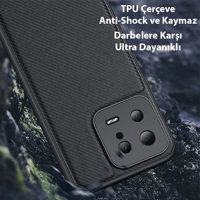 Xiaomi 13 Fino Serisi Premium Dokuma Silikon Kılıf - 5 Katmanlı Darbe Koruması