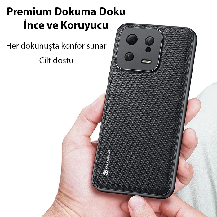Xiaomi 13 Fino Serisi Premium Dokuma Silikon Kılıf - 5 Katmanlı Darbe Koruması