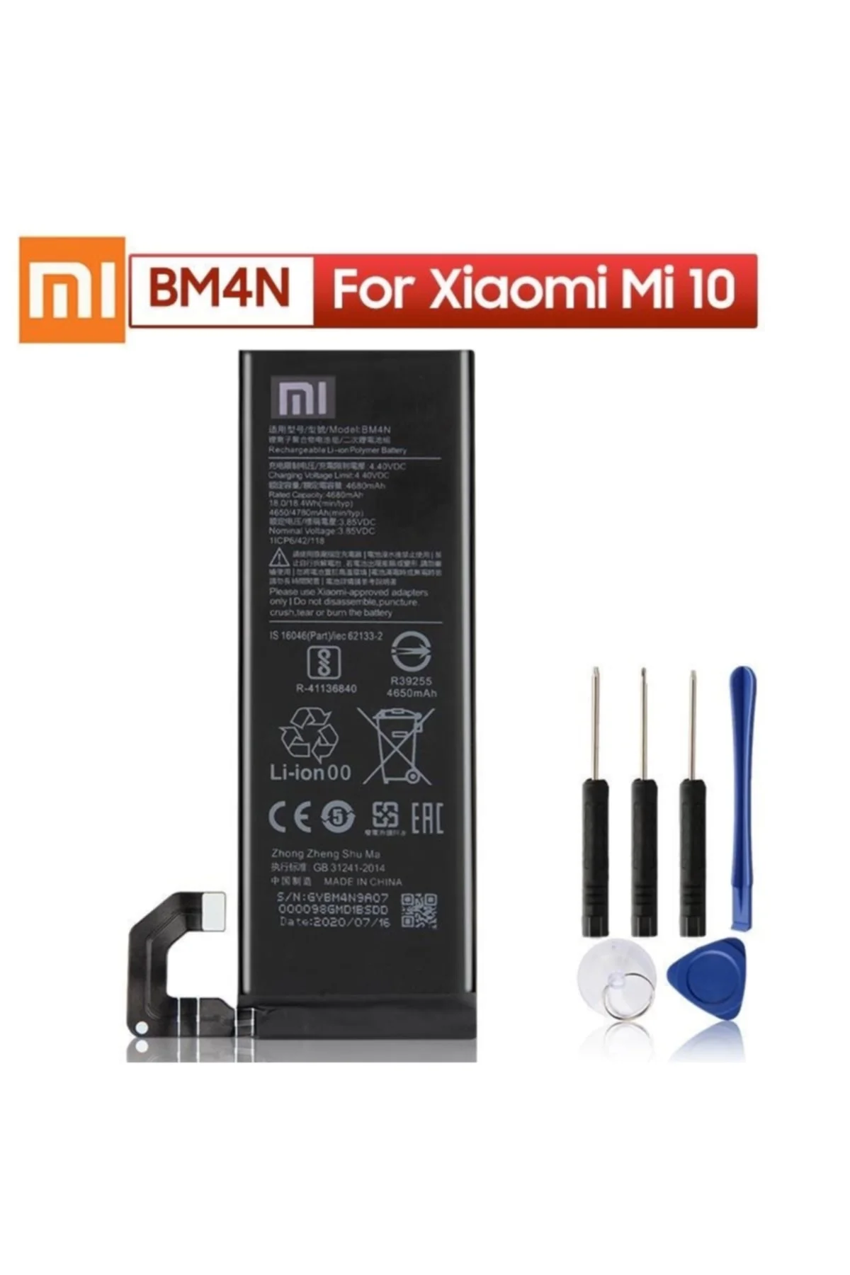 Xiaomi Mi 10 Batarya Pil Ve Tamir Seti Bm4n 4780 Mah