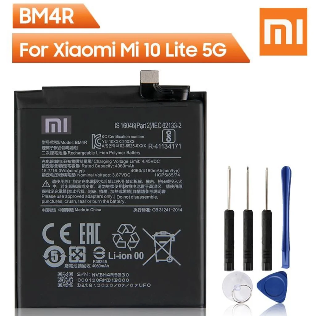 Xiaomi Mi 10 Lite Batarya Pil ve Tamir Seti Bm4R Xiaomi Mi 10 Lite Batarya Pil ve Tamir Seti Bm4R
