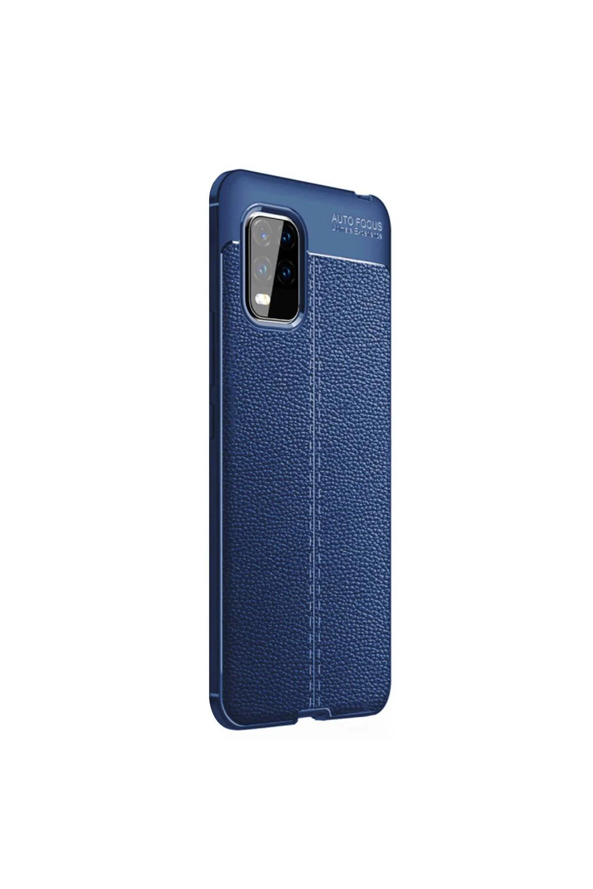 Xiaomi Mi 10 Lite Zoom Deri Görünümlü Silikon Lacivert