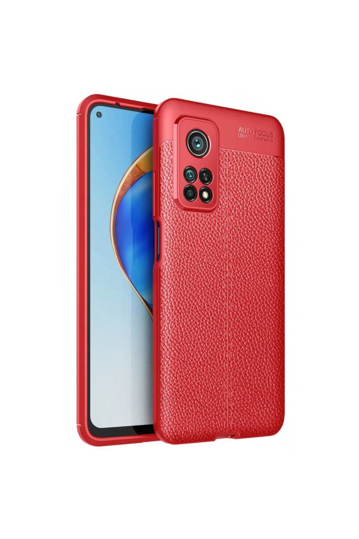 Xiaomi Mi 10T Deri Görünümlü Silikon Kırmızı