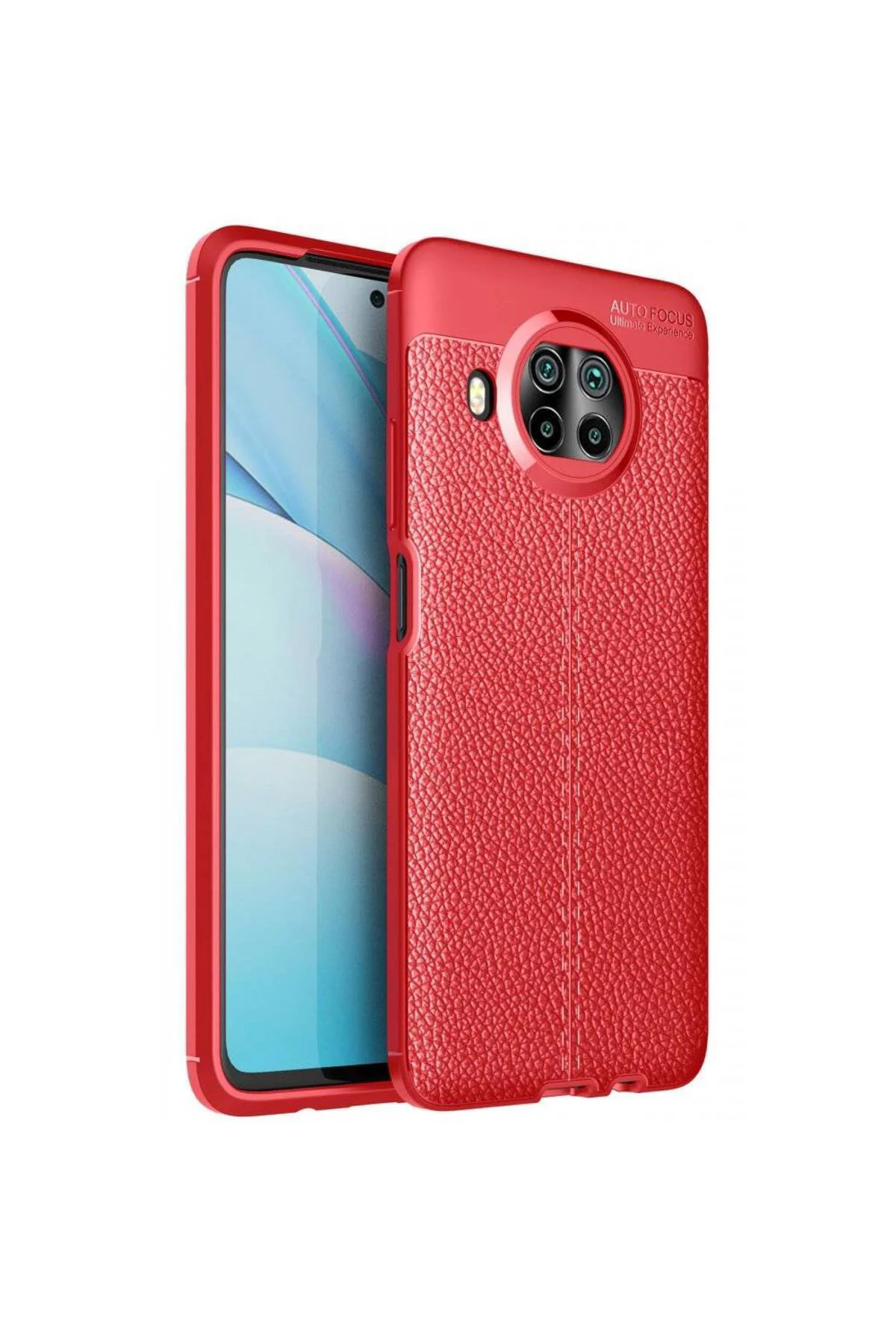 Xiaomi Mi 10T Lite Deri Görünümlü Silikon Kırmızı