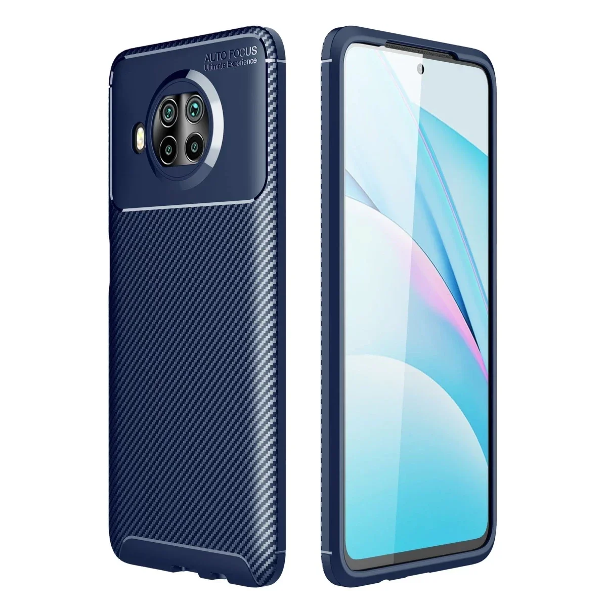Xiaomi Mi 10T Lite Kılıf Auto Focus Karbon Kapak - Lacivert Xiaomi Mi 10T Lite Kılıf Auto Focus Karbon Kapak - Lacivert