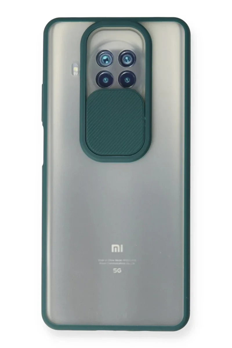 Xiaomi Mi 10T Lite Kılıf Palm Buzlu Kamera Sürgülü Silikon - Yeşil Xiaomi Mi 10T Lite Kılıf Palm Buzlu Kamera Sürgülü Silikon - Yeşil