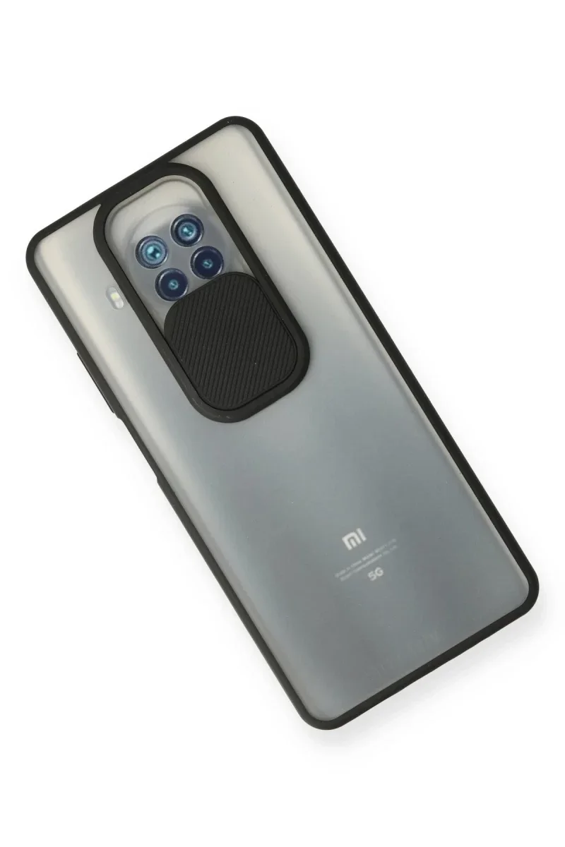 Xiaomi Mi 10T Lite Kılıf Palm Buzlu Kamera Sürgülü Silikon - Siyah