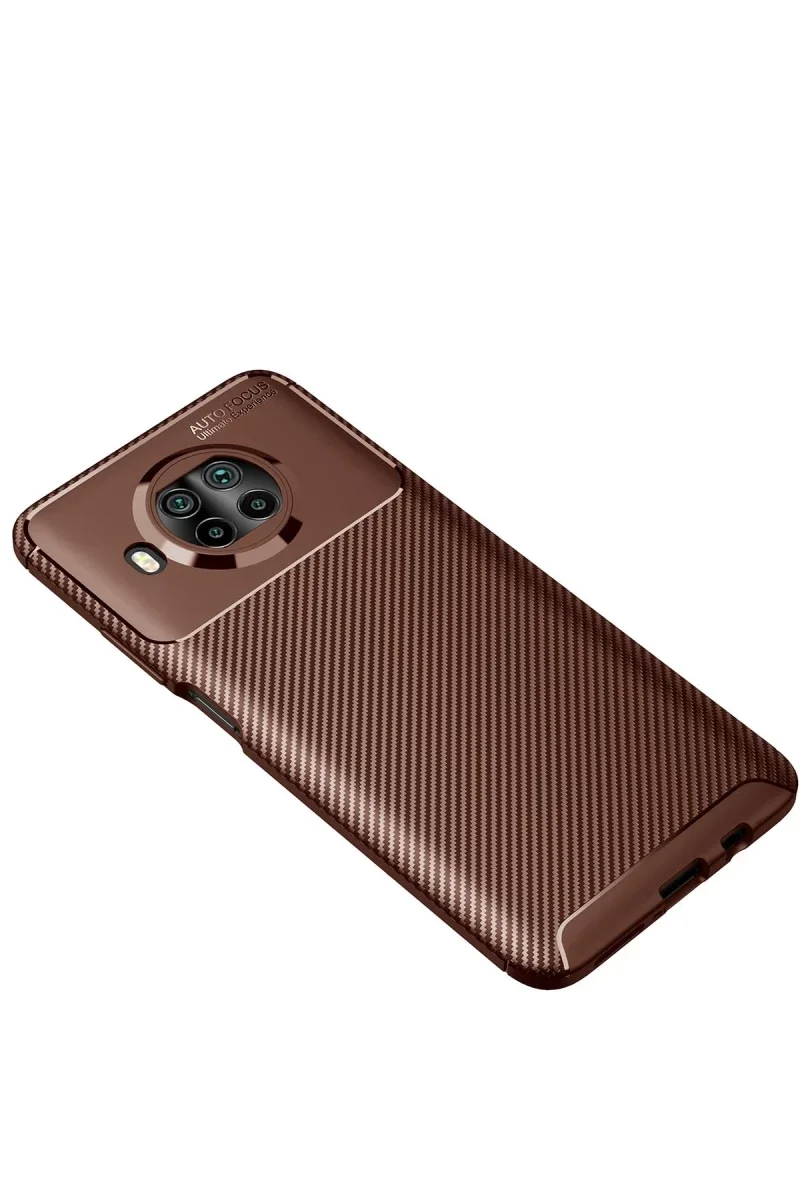 Xiaomi Mi 10T Lite Kılıf Auto Focus Karbon Kapak - Kahverengi Xiaomi Mi 10T Lite Kılıf Auto Focus Karbon Kapak - Kahverengi