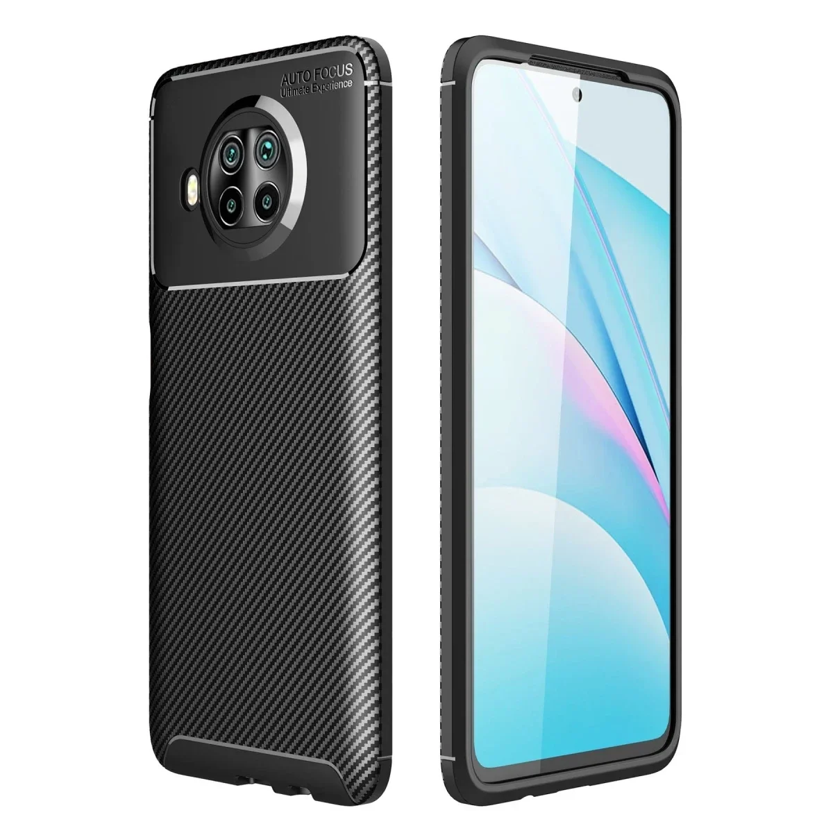 Xiaomi Mi 10T Lite Kılıf Auto Focus Karbon Kapak - Siyah Xiaomi Mi 10T Lite Kılıf Auto Focus Karbon Kapak - Siyah