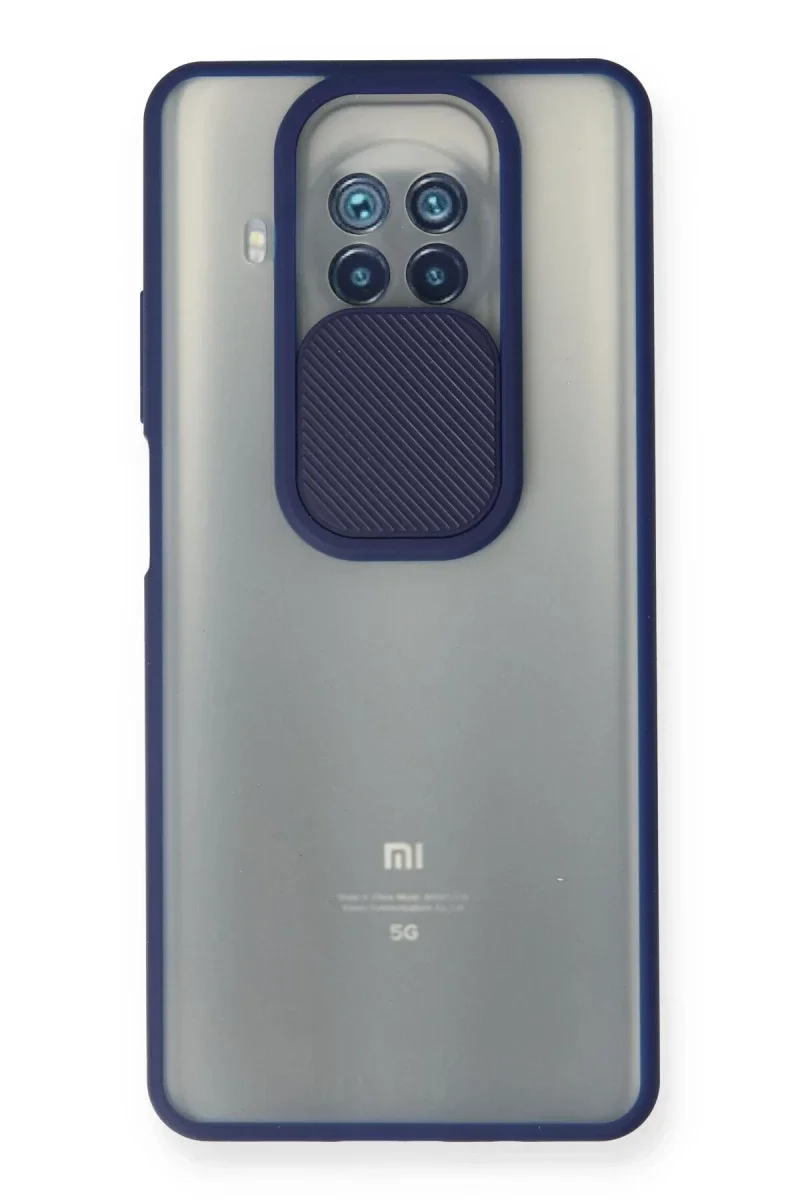 Xiaomi Mi 10T Lite Kılıf Palm Buzlu Kamera Sürgülü Silikon - Lacivert Xiaomi Mi 10T Lite Kılıf Palm Buzlu Kamera Sürgülü Silikon - Lacivert