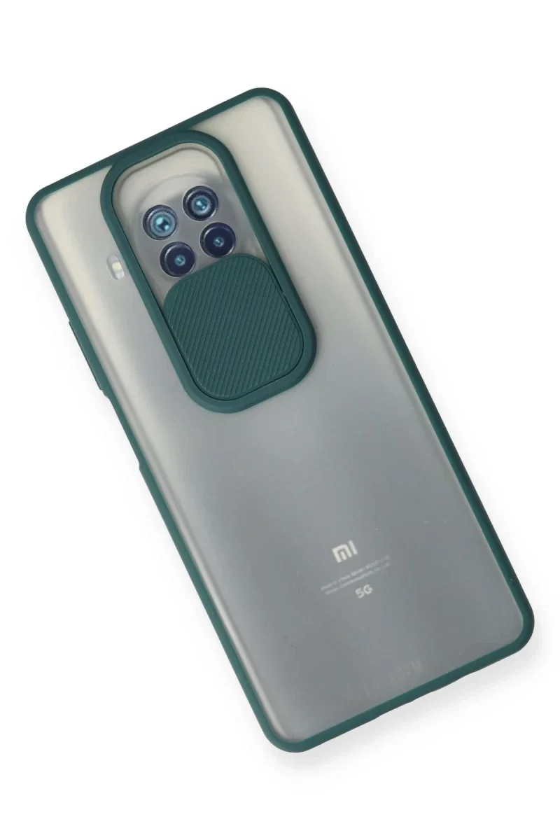 Xiaomi Mi 10T Lite Kılıf Palm Buzlu Kamera Sürgülü Silikon - Yeşil Xiaomi Mi 10T Lite Kılıf Palm Buzlu Kamera Sürgülü Silikon - Yeşil