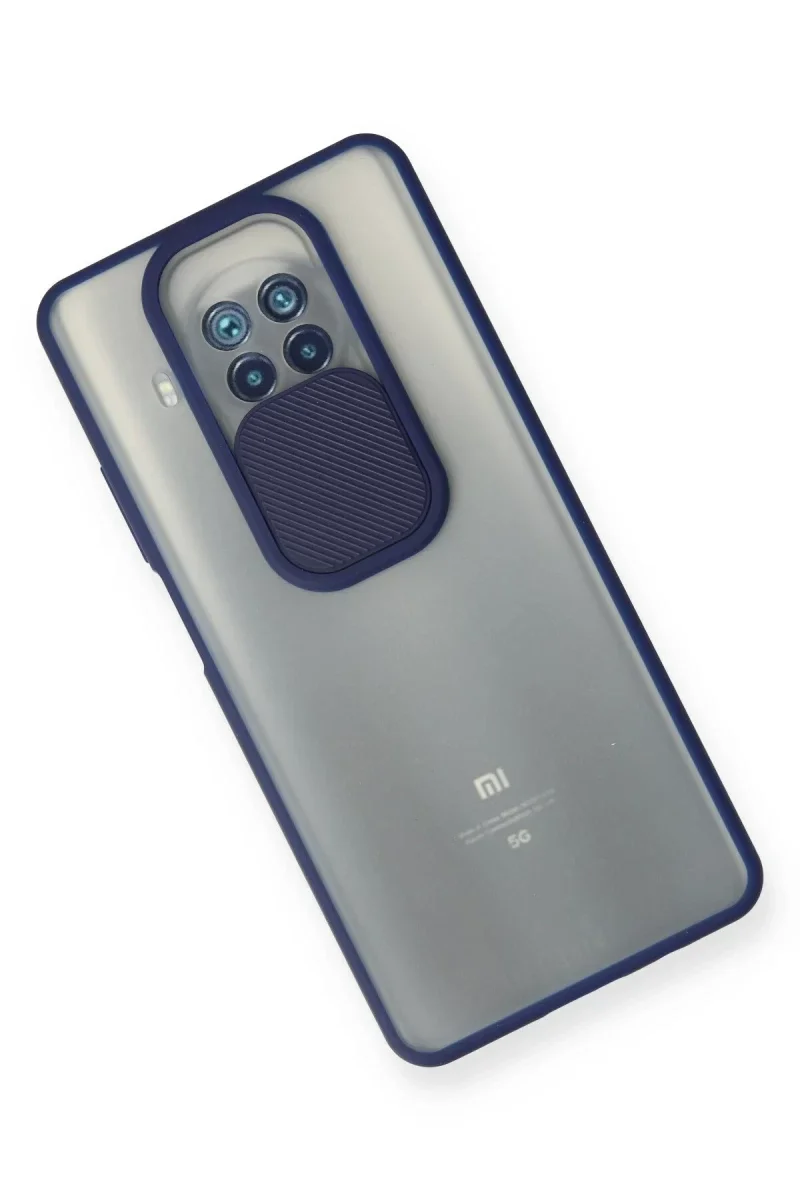 Xiaomi Mi 10T Lite Kılıf Palm Buzlu Kamera Sürgülü Silikon - Lacivert Xiaomi Mi 10T Lite Kılıf Palm Buzlu Kamera Sürgülü Silikon - Lacivert