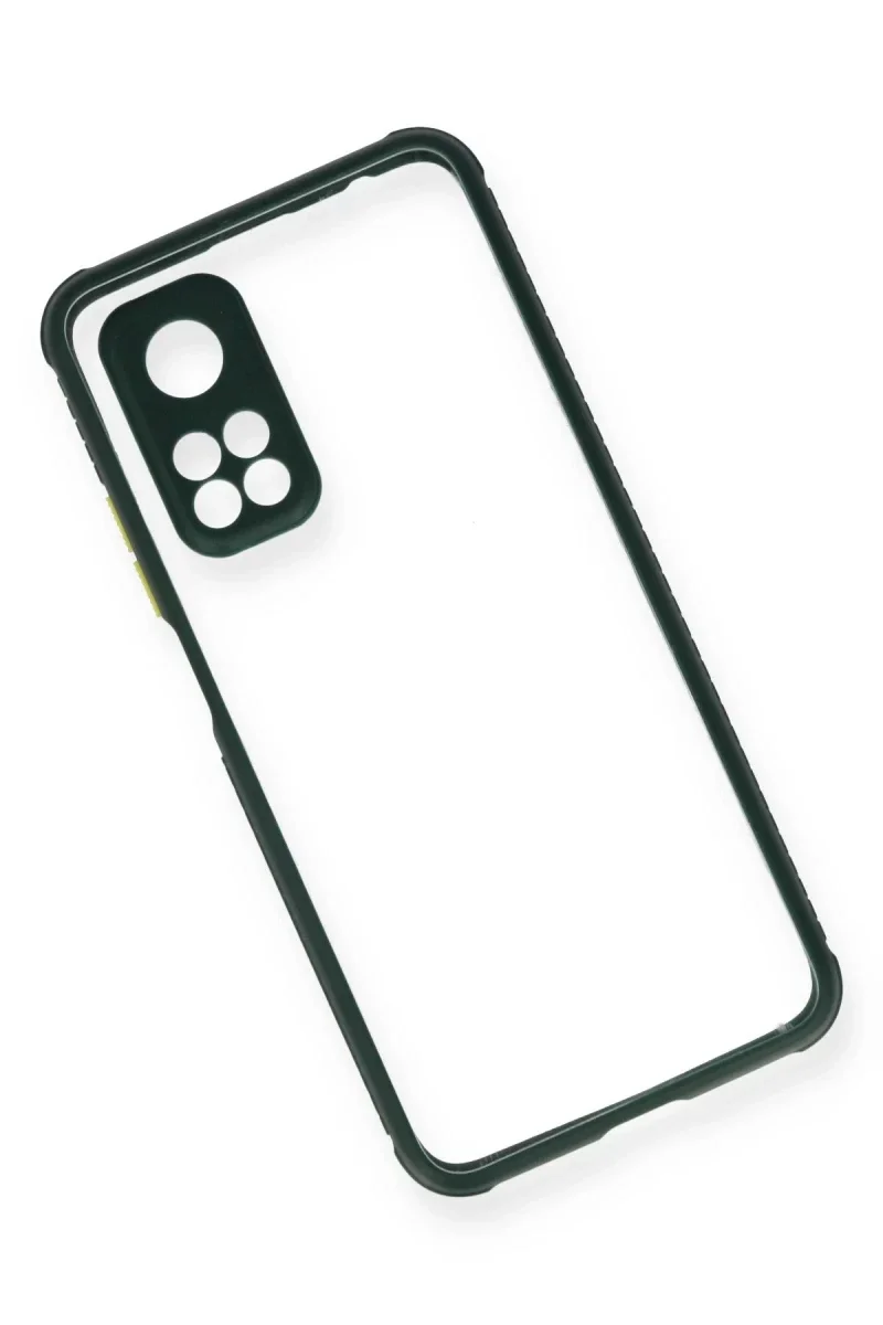 Xiaomi Mi 10T Pro Kılıf Miami Şeffaf Silikon - Koyu Yeşil