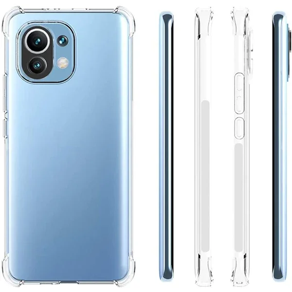 Xiaomi Mi 11 Kamera Korumalı Shockproof Silikon Kılıf - Darbe Emici Şeffaf TPU