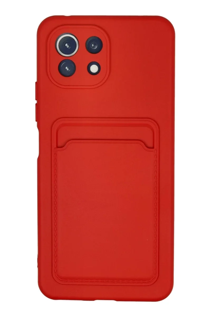 Xiaomi Mi 11 Kılıf Kelvin Kartvizitli Silikon - Kırmızı Xiaomi Mi 11 Kılıf Kelvin Kartvizitli Silikon - Kırmızı