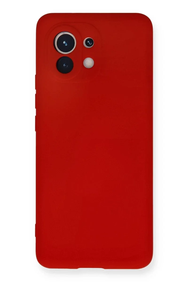 Xiaomi Mi 11 Kılıf Nano içi Kadife Silikon - Kırmızı Xiaomi Mi 11 Kılıf Nano içi Kadife Silikon - Kırmızı