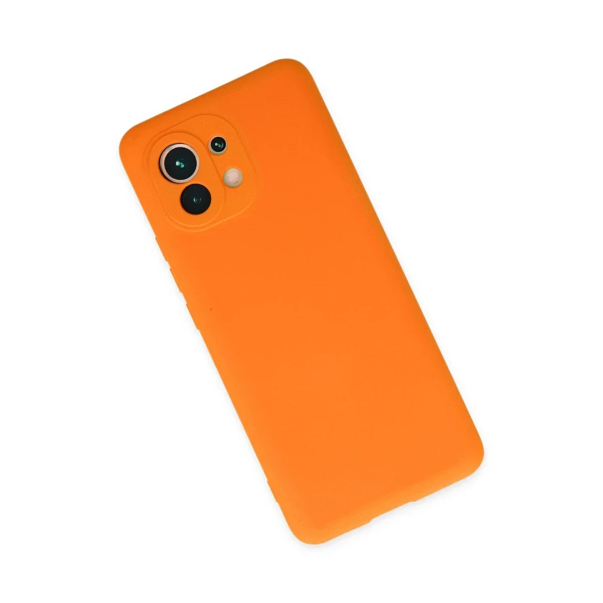 Xiaomi Mi 11 Kılıf Nano içi Kadife Silikon - Turuncu