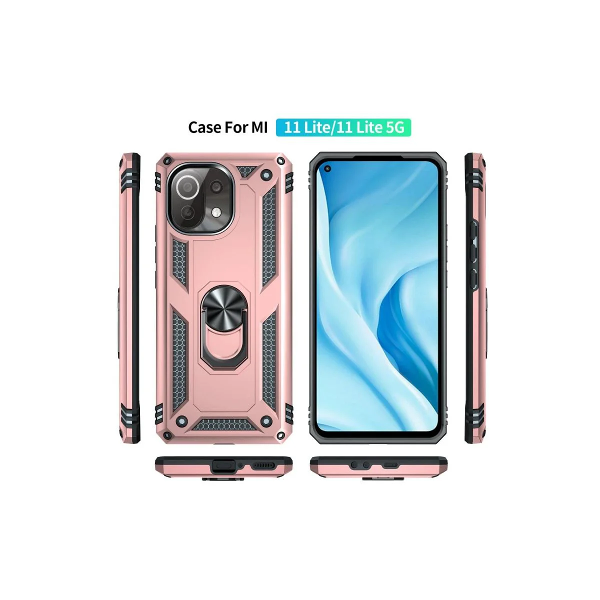 Xiaomi Mi 11 Lite ile Uyumlu Sofya Yüzüklü Silikon Kılıf - Rose Xiaomi Mi 11 Lite ile Uyumlu Sofya Yüzüklü Silikon Kılıf - Rose