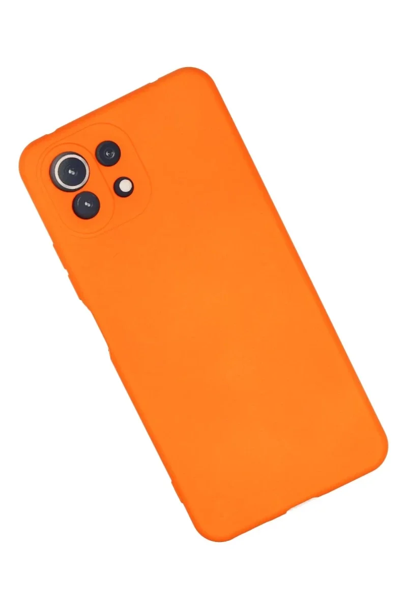 Xiaomi Mİ 11 Lite Kılıf Nano içi Kadife Silikon - Turuncu