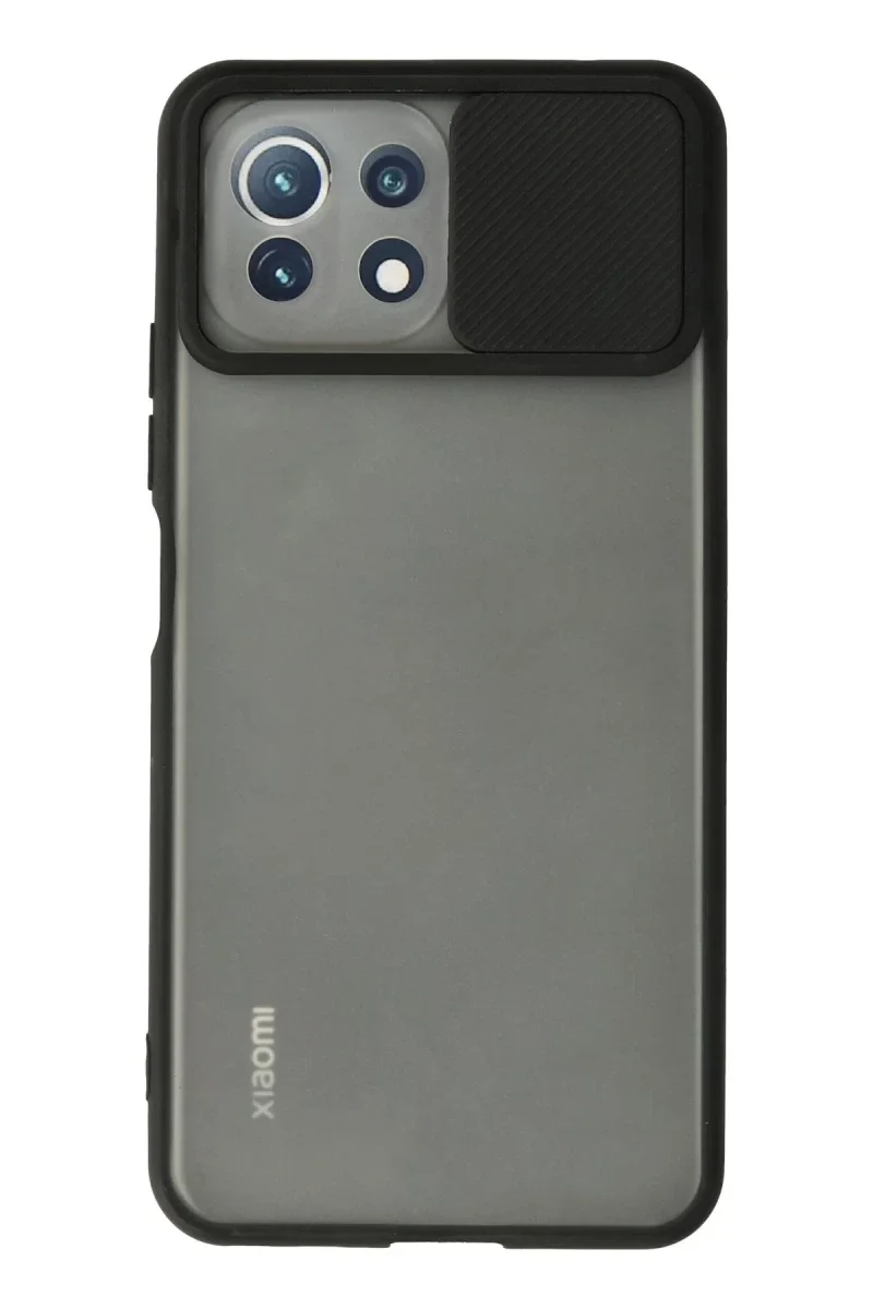 Xiaomi Mİ 11 Lite Kılıf Palm Buzlu Kamera Sürgülü Silikon - Siyah Xiaomi Mİ 11 Lite Kılıf Palm Buzlu Kamera Sürgülü Silikon - Siyah