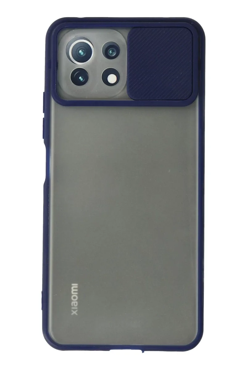 Xiaomi Mİ 11 Lite Kılıf Palm Buzlu Kamera Sürgülü Silikon - Lacivert Xiaomi Mİ 11 Lite Kılıf Palm Buzlu Kamera Sürgülü Silikon - Lacivert