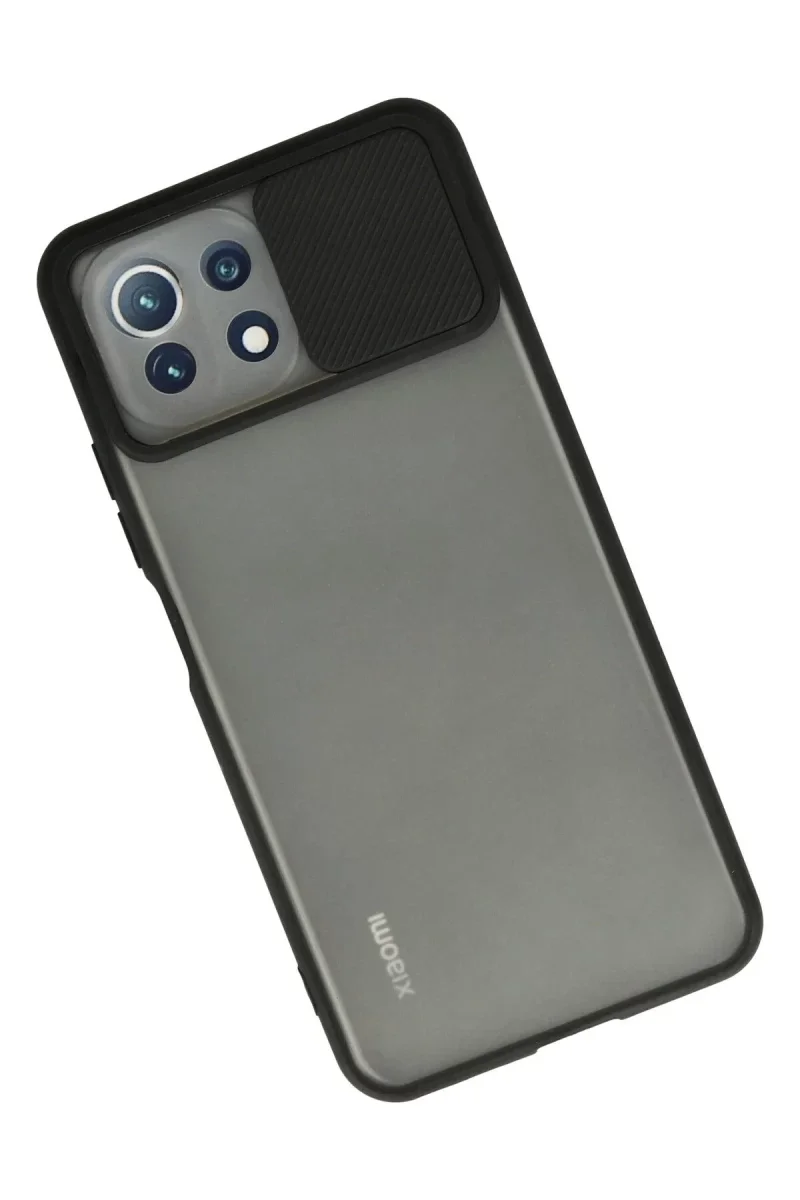 Xiaomi Mİ 11 Lite Kılıf Palm Buzlu Kamera Sürgülü Silikon - Siyah Xiaomi Mİ 11 Lite Kılıf Palm Buzlu Kamera Sürgülü Silikon - Siyah