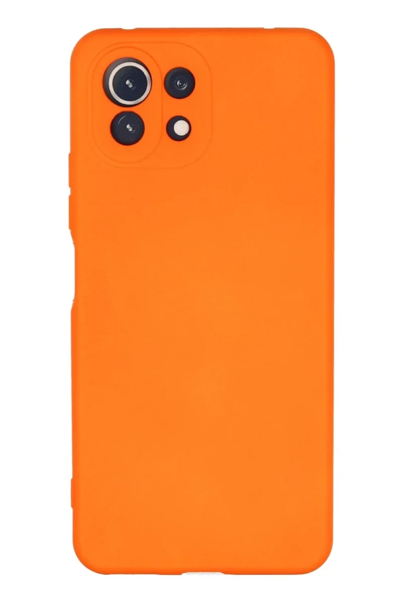Xiaomi Mİ 11 Lite Kılıf Nano içi Kadife Silikon - Turuncu