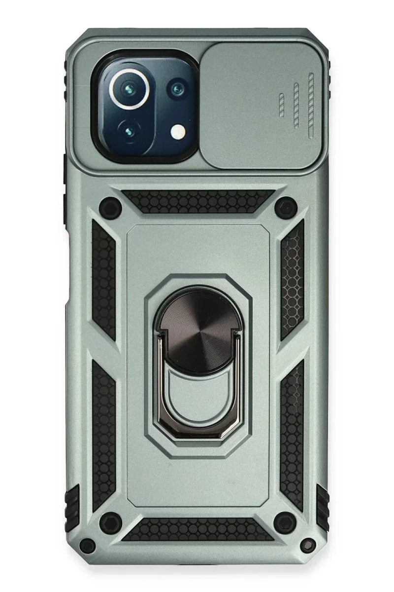 Xiaomi Mİ 11 Lite Kılıf Pars Lens Yüzüklü Silikon - Yeşil Xiaomi Mİ 11 Lite Kılıf Pars Lens Yüzüklü Silikon - Yeşil