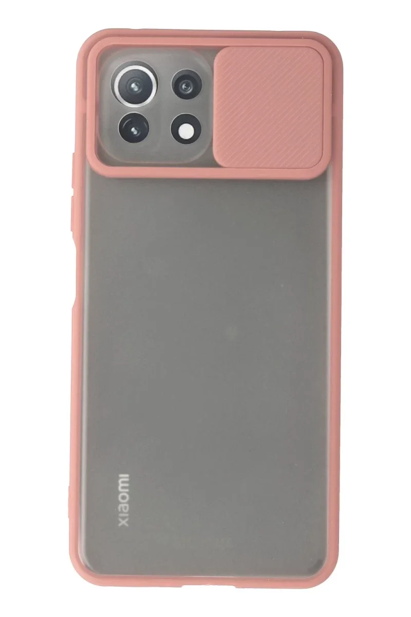 Xiaomi Mİ 11 Lite Kılıf Palm Buzlu Kamera Sürgülü Silikon - Pembe Xiaomi Mİ 11 Lite Kılıf Palm Buzlu Kamera Sürgülü Silikon - Pembe