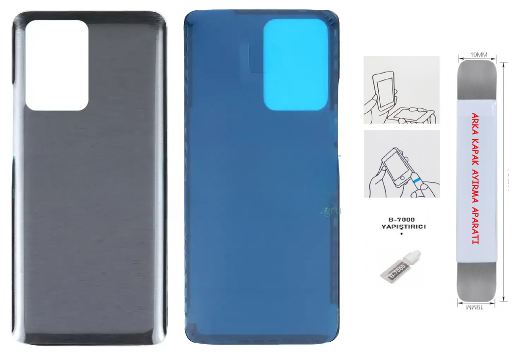 Xiaomi Mi 11 T PRO Arka Kapak CAM SİYAH + B-7000 - SÖKME APARATI