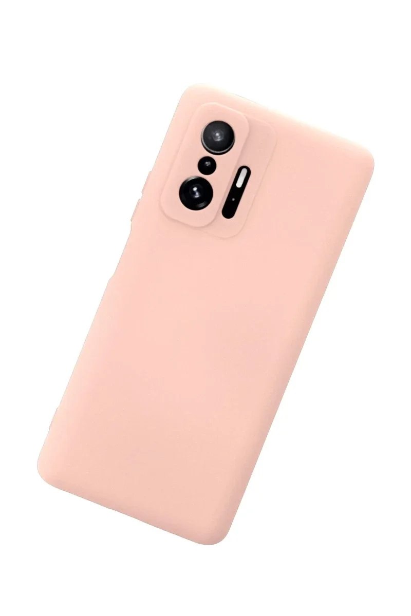 Xiaomi Mi 11T Pro Kılıf Nano içi Kadife Silikon - Pudra Xiaomi Mi 11T Pro Kılıf Nano içi Kadife Silikon - Pudra