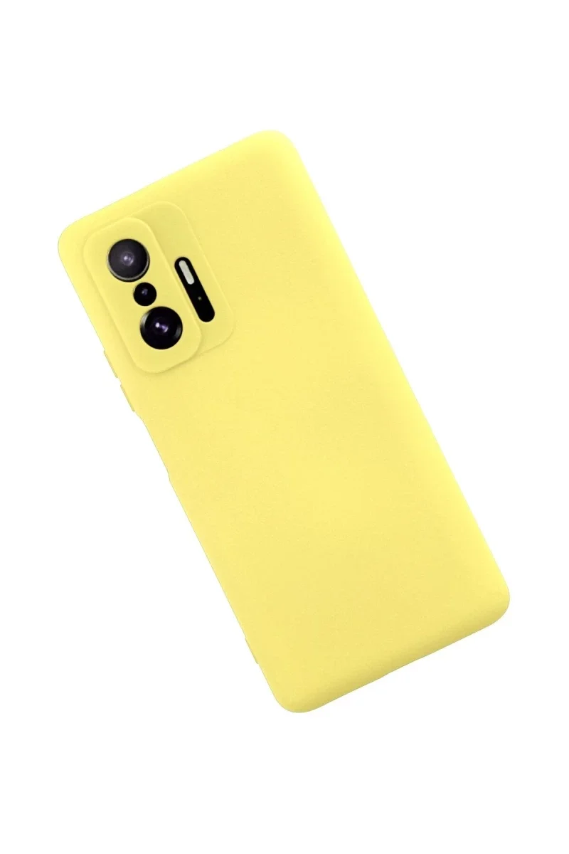 Xiaomi Mi 11T Pro Kılıf Nano içi Kadife Silikon - Sarı Xiaomi Mi 11T Pro Kılıf Nano içi Kadife Silikon - Sarı