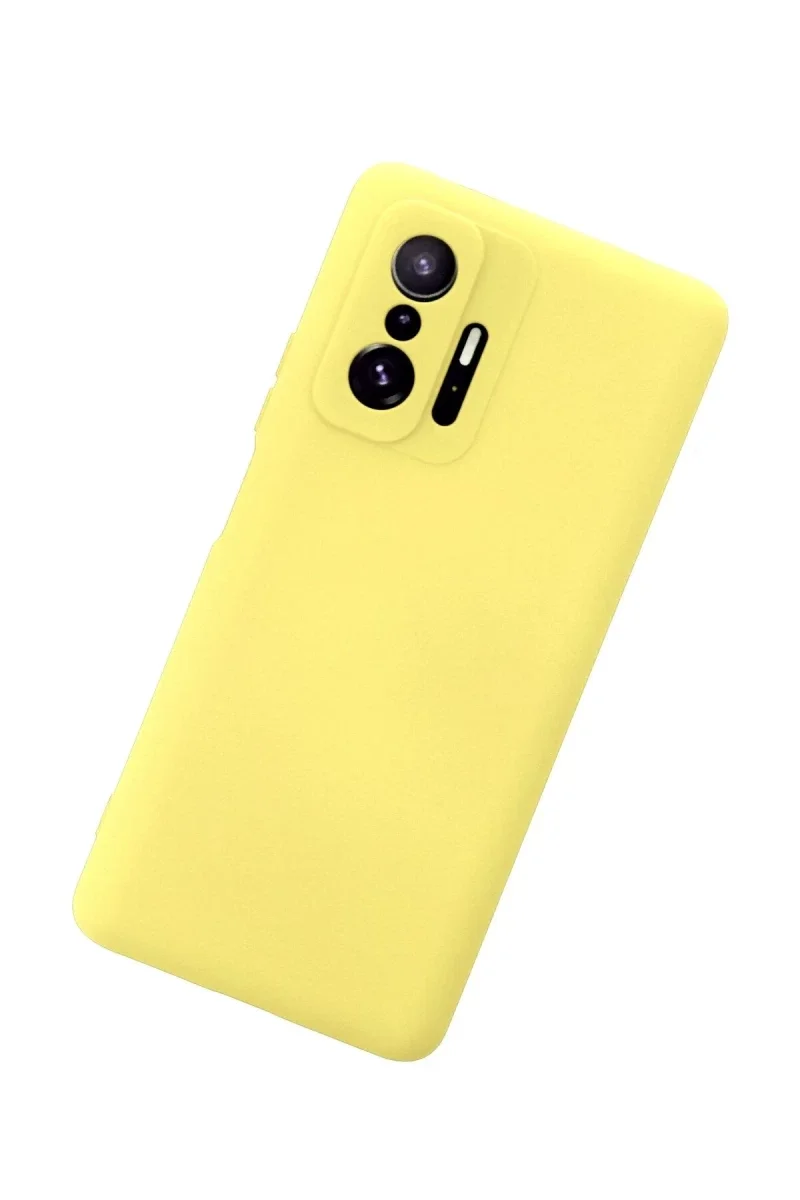 Xiaomi Mi 11T Pro Kılıf Nano içi Kadife Silikon - Sarı Xiaomi Mi 11T Pro Kılıf Nano içi Kadife Silikon - Sarı