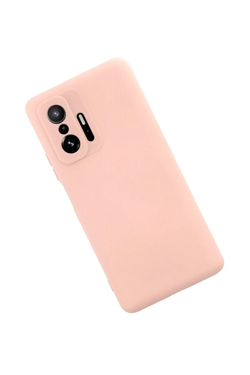 Xiaomi Mi 11T Pro Kılıf Nano içi Kadife Silikon - Pudra Xiaomi Mi 11T Pro Kılıf Nano içi Kadife Silikon - Pudra