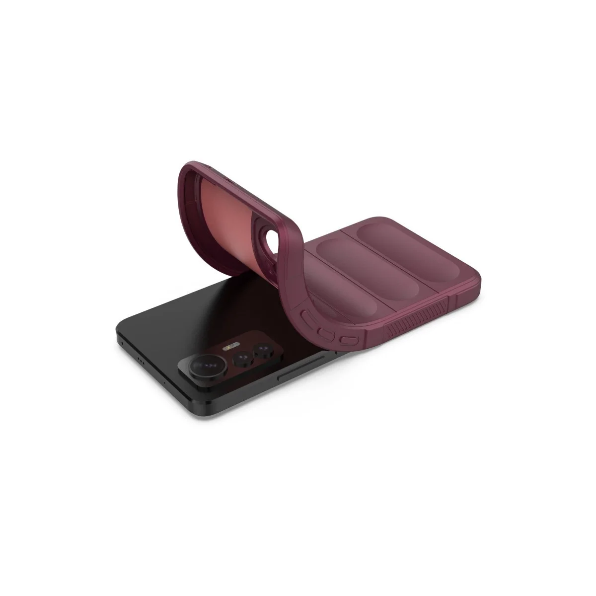 Xiaomi Mi 12 Lite Kılıf Optimum Silikon - Bordo Xiaomi Mi 12 Lite Kılıf Optimum Silikon - Bordo