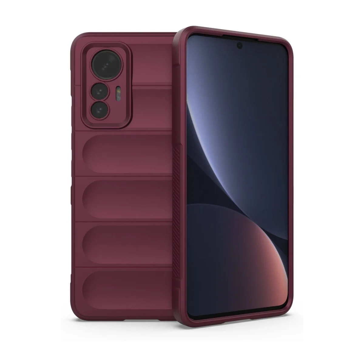 Xiaomi Mi 12 Lite Kılıf Optimum Silikon - Bordo Xiaomi Mi 12 Lite Kılıf Optimum Silikon - Bordo