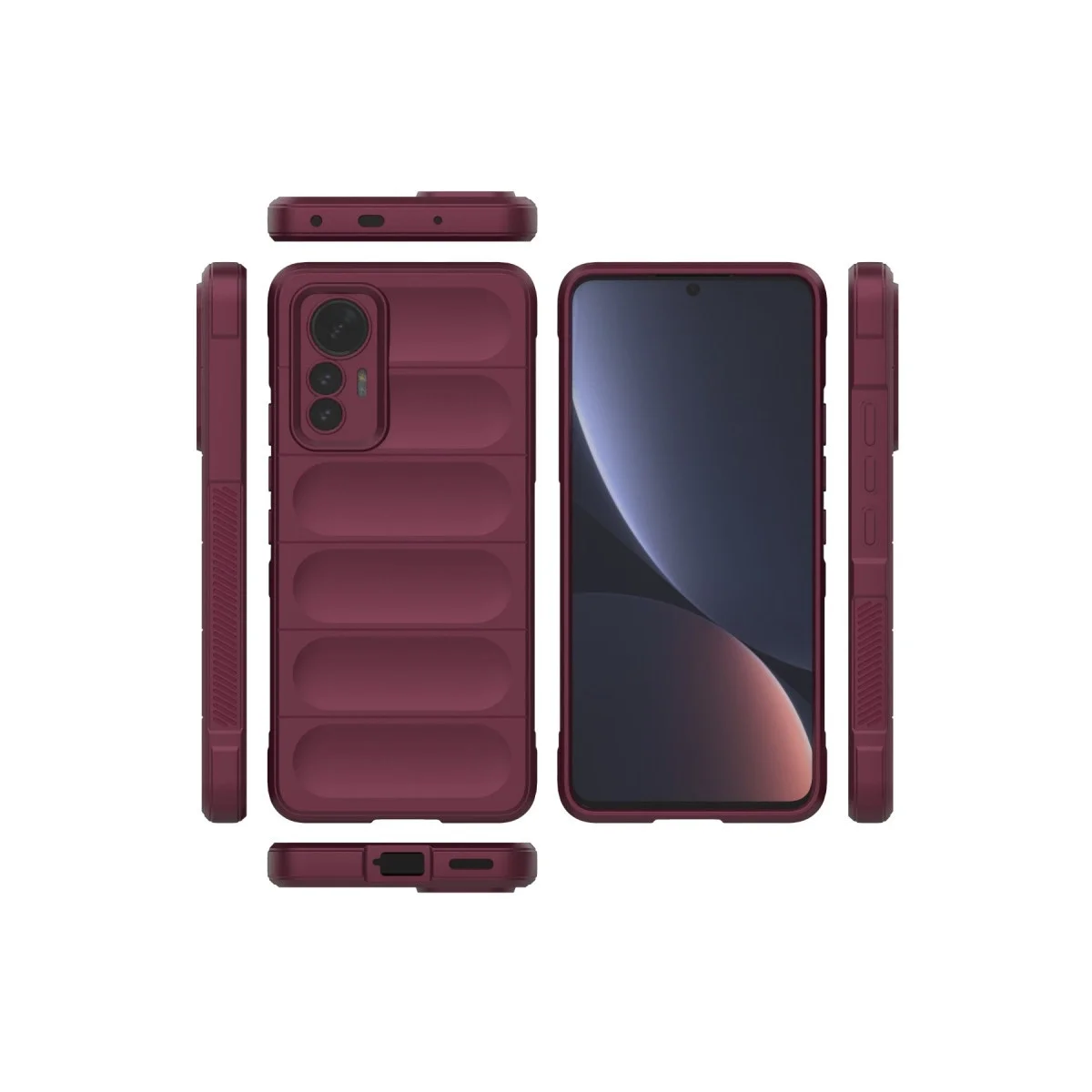 Xiaomi Mi 12 Lite Kılıf Optimum Silikon - Bordo Xiaomi Mi 12 Lite Kılıf Optimum Silikon - Bordo