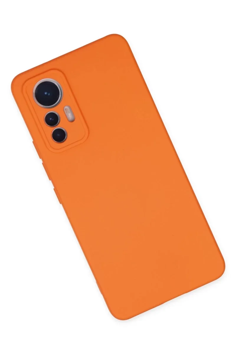 Xiaomi Mi 12 Lite Kılıf Nano içi Kadife Silikon - Turuncu Xiaomi Mi 12 Lite Kılıf Nano içi Kadife Silikon - Turuncu