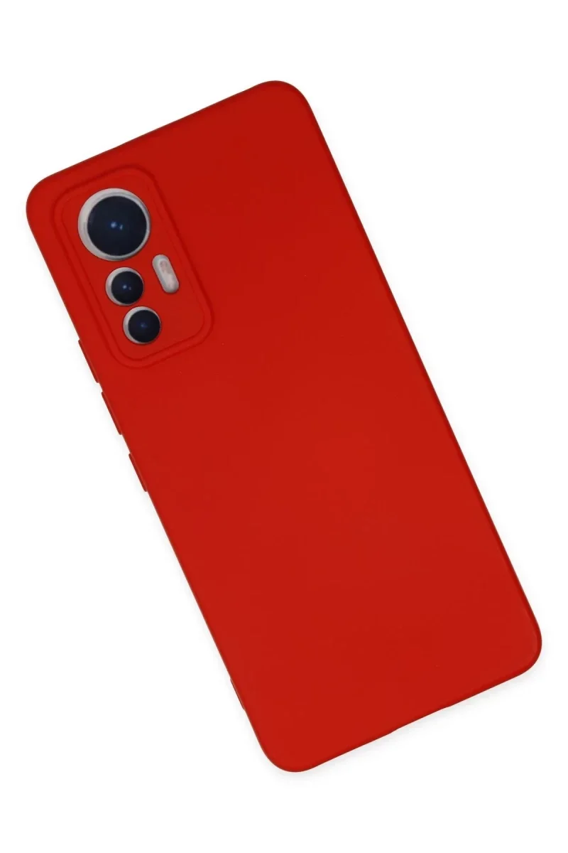 Xiaomi Mi 12 Lite Kılıf Nano içi Kadife Silikon - Kırmızı Xiaomi Mi 12 Lite Kılıf Nano içi Kadife Silikon - Kırmızı