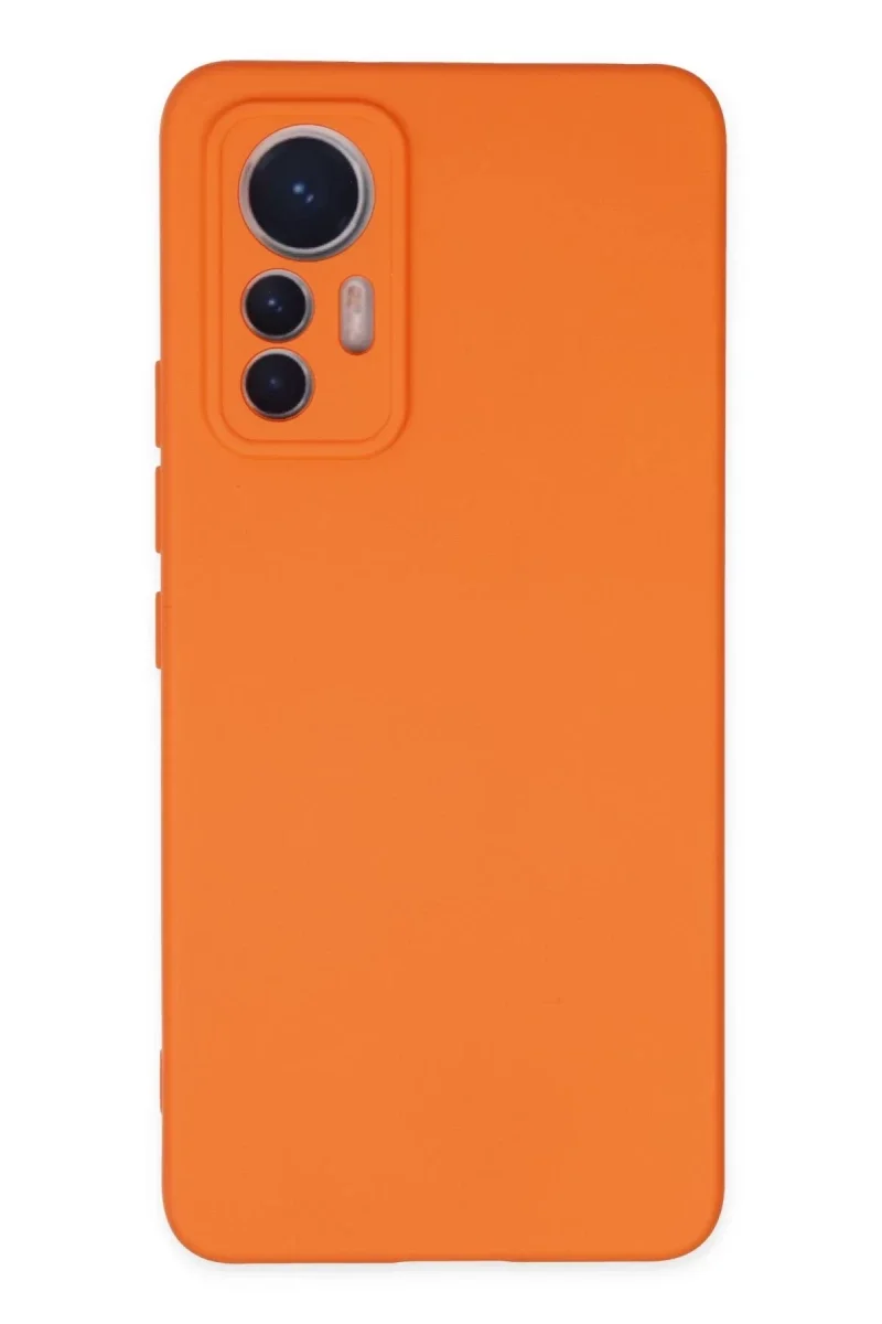 Xiaomi Mi 12 Lite Kılıf Nano içi Kadife Silikon - Turuncu Xiaomi Mi 12 Lite Kılıf Nano içi Kadife Silikon - Turuncu
