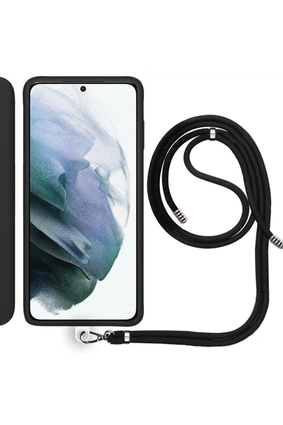 Xiaomi Mi 12 Pro İp Askılı Silikon Kılıf Siyah