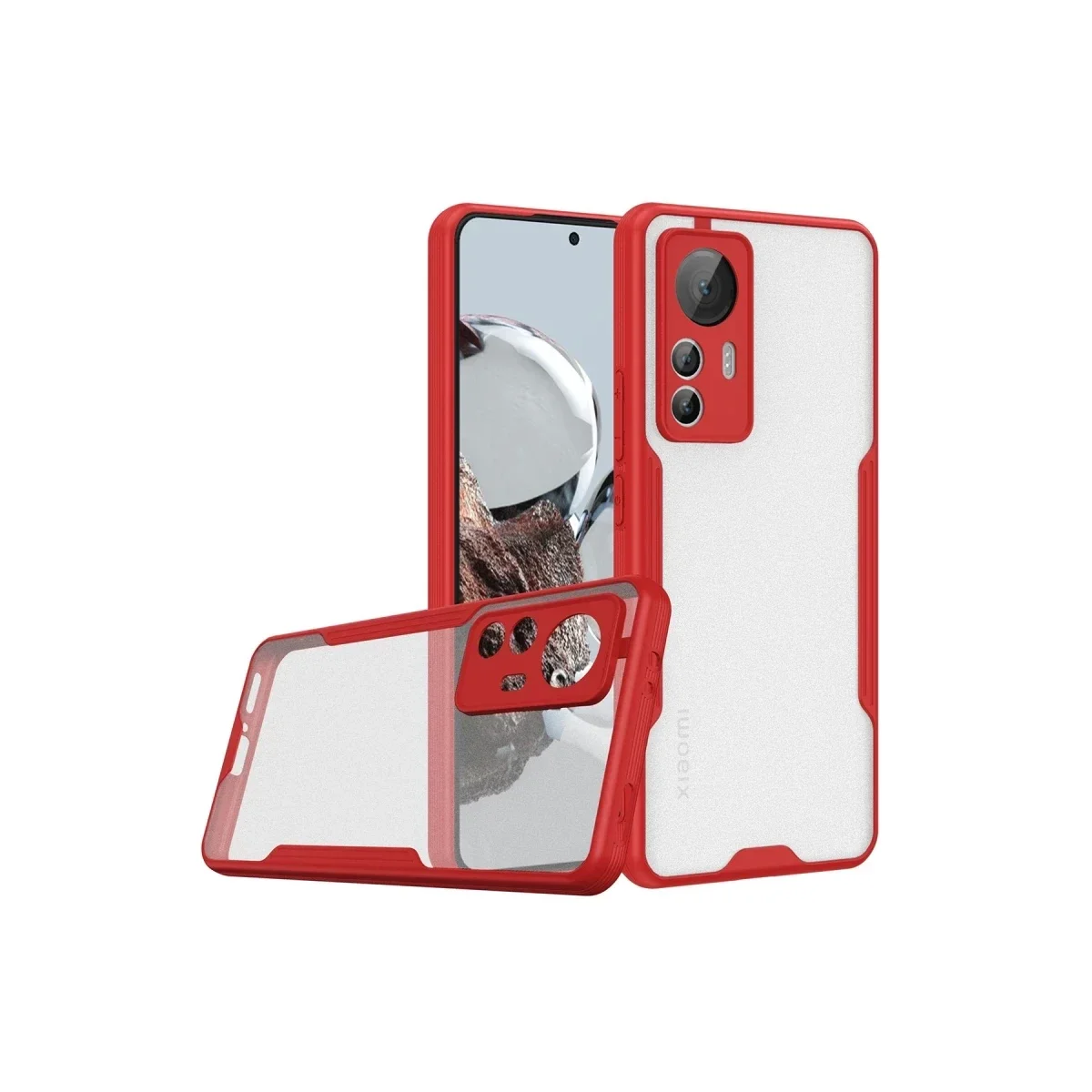 Xiaomi Mi 12T Kılıf Platin Silikon - Kırmızı Xiaomi Mi 12T Kılıf Platin Silikon - Kırmızı