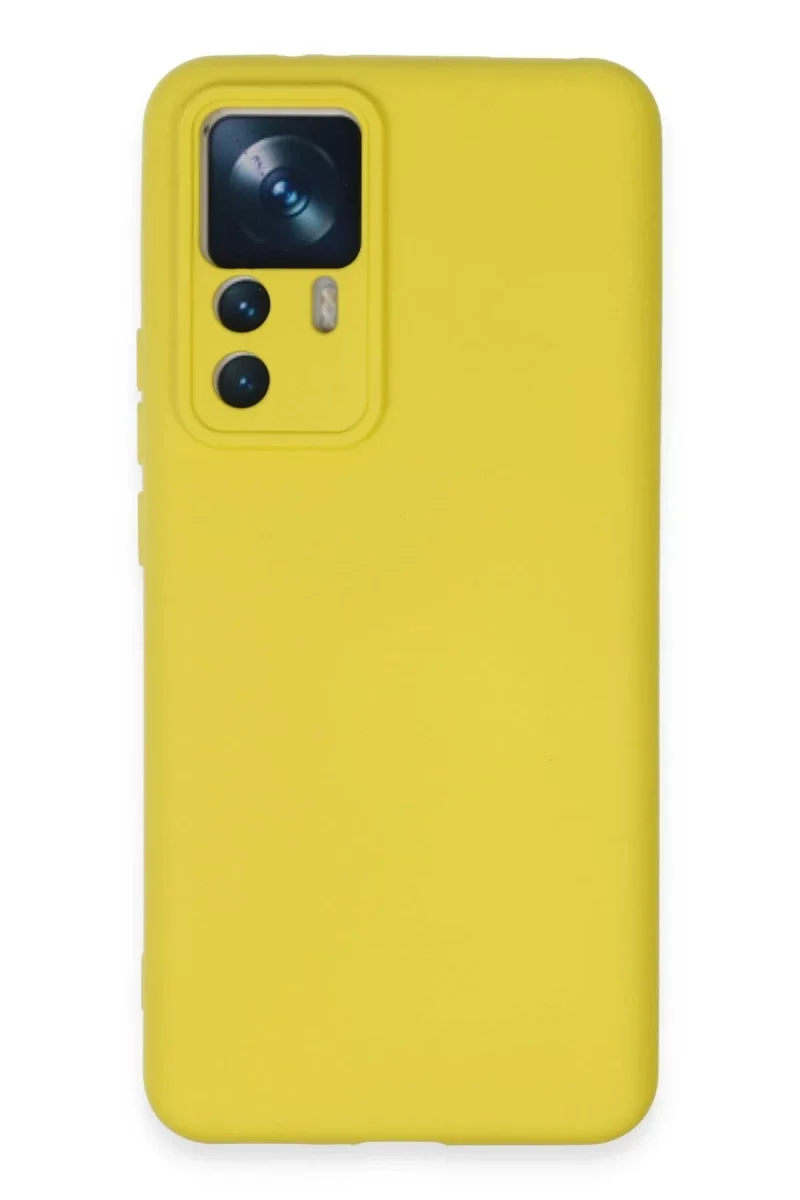 Xiaomi Mi 12T Pro Kılıf Nano içi Kadife Silikon - Sarı Xiaomi Mi 12T Pro Kılıf Nano içi Kadife Silikon - Sarı