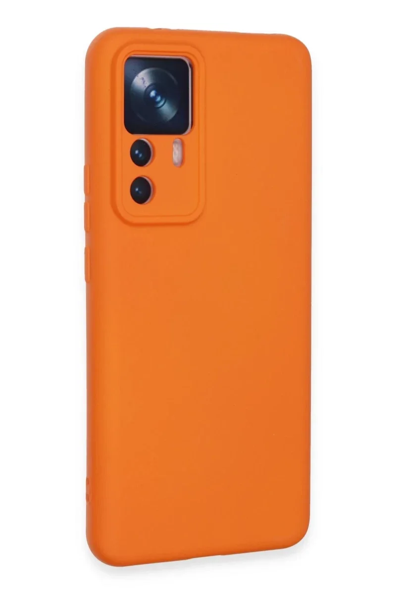 Xiaomi Mi 12T Pro Kılıf Nano içi Kadife Silikon - Turuncu Xiaomi Mi 12T Pro Kılıf Nano içi Kadife Silikon - Turuncu
