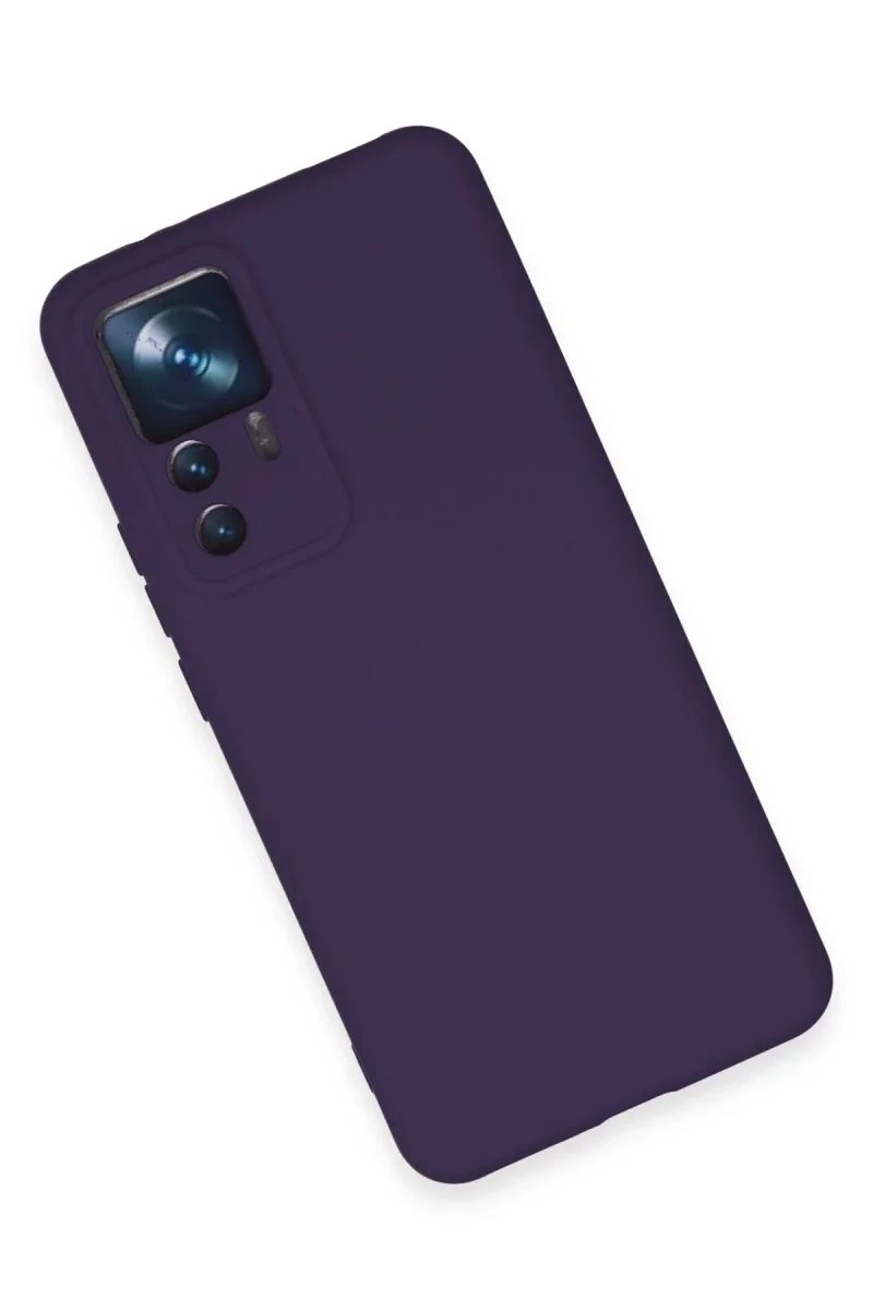 Xiaomi Mi 12T Pro Kılıf Nano içi Kadife Silikon - Mor Xiaomi Mi 12T Pro Kılıf Nano içi Kadife Silikon - Mor