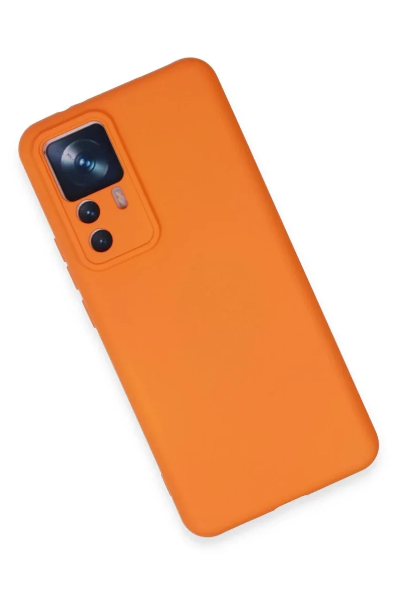 Xiaomi Mi 12T Pro Kılıf Nano içi Kadife Silikon - Turuncu Xiaomi Mi 12T Pro Kılıf Nano içi Kadife Silikon - Turuncu