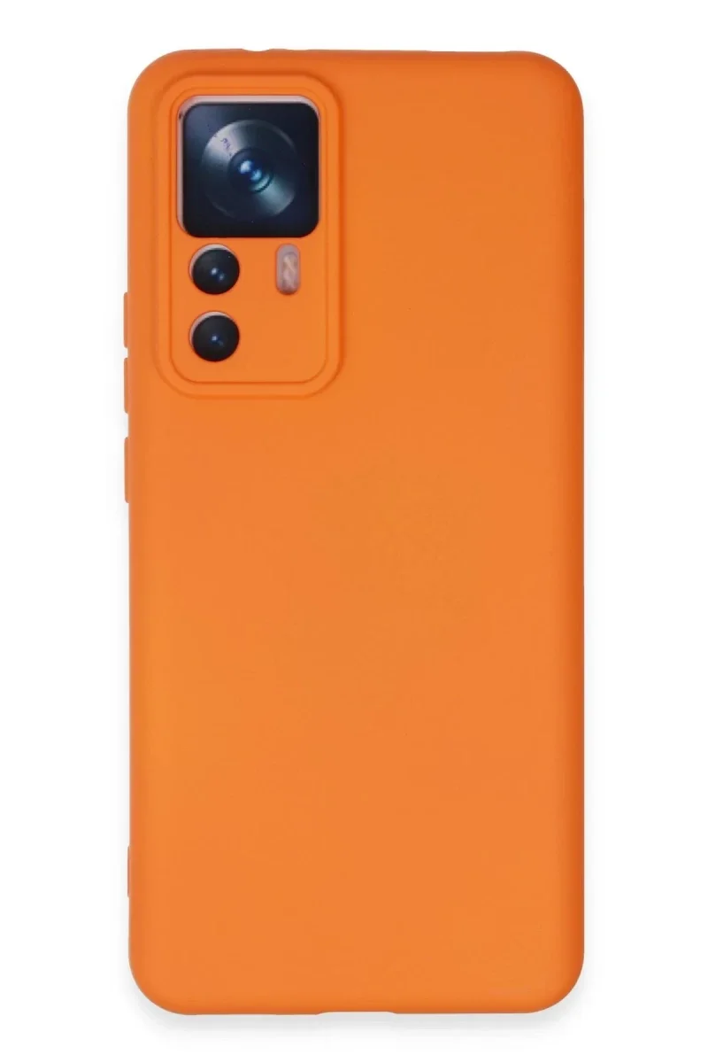 Xiaomi Mi 12T Pro Kılıf Nano içi Kadife Silikon - Turuncu Xiaomi Mi 12T Pro Kılıf Nano içi Kadife Silikon - Turuncu