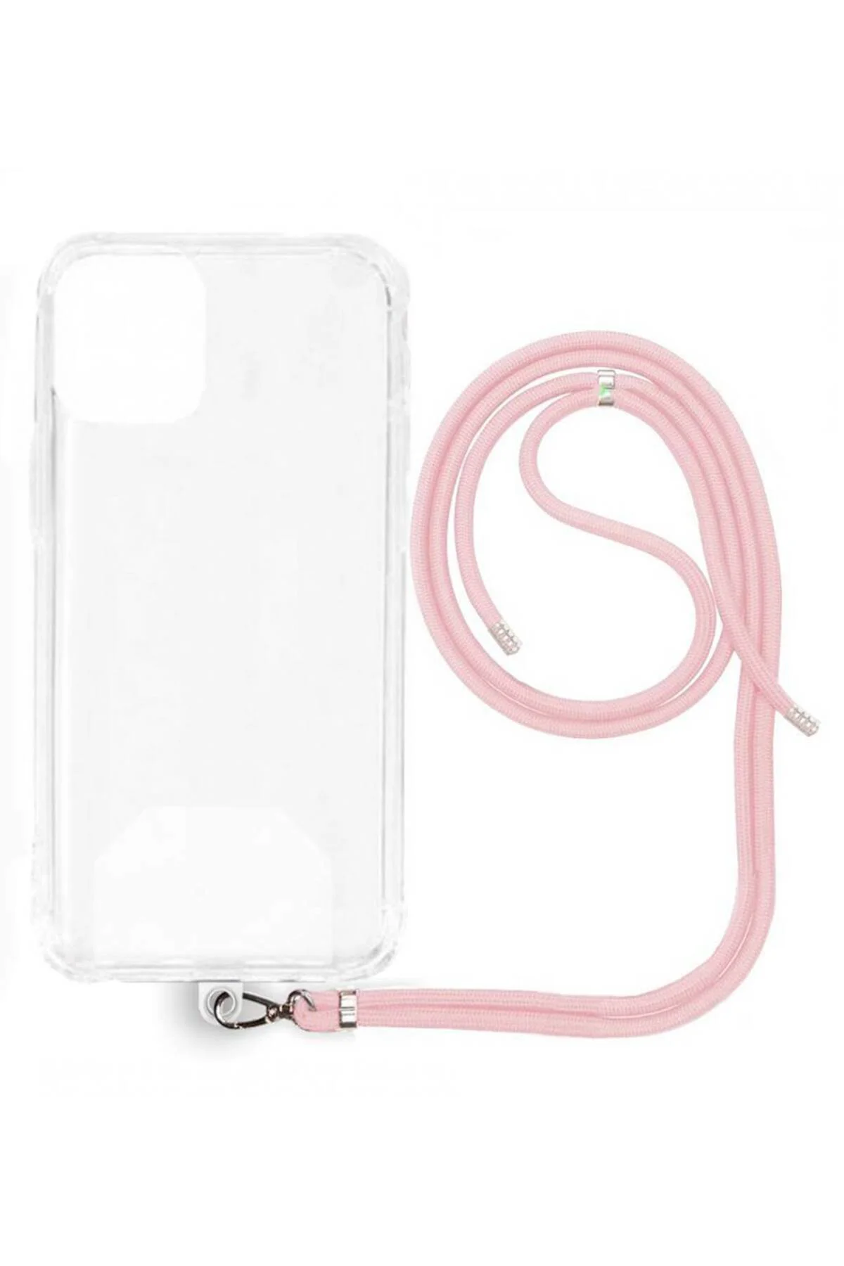 Xiaomi Mi 14 Pro İp Askılı Şeffaf Silikon Kılıf TozPembe