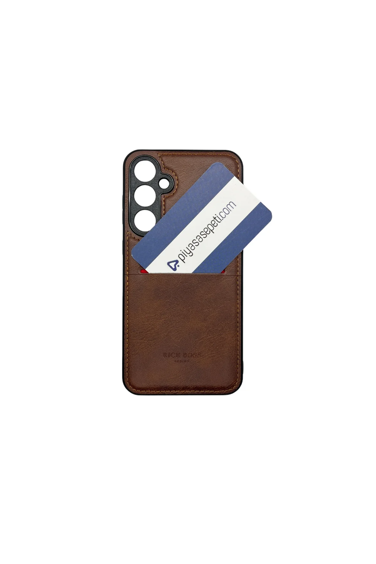Xiaomi Mi 14 Ultra Kartlıklı Rich Boss Lüx Deri Kılıf Koyu Kahver
